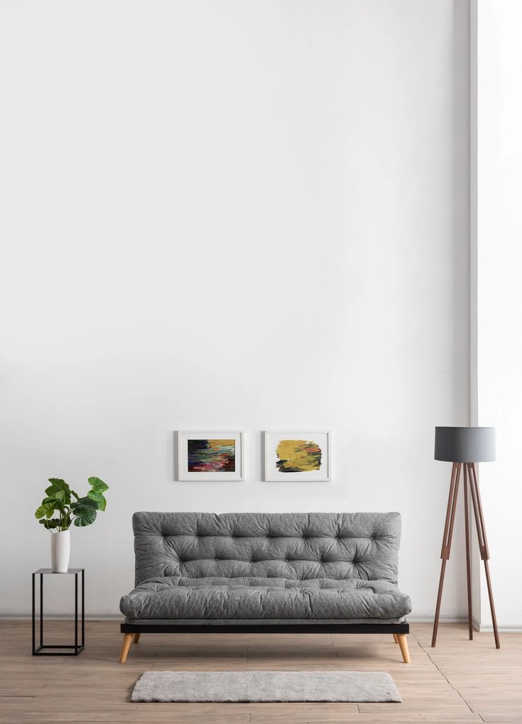 Sofá-cama de 3 Lugares Saki – Cinzento Claro – 185x82x92 cm