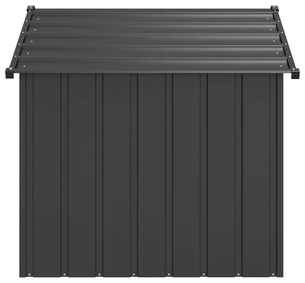 Casota para cães com telhado 131x101x102 cm aço galvanizado