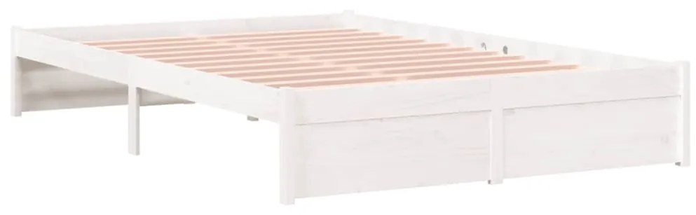 Estrutura cama pequena casal 120x190 cm pinho maciço branco