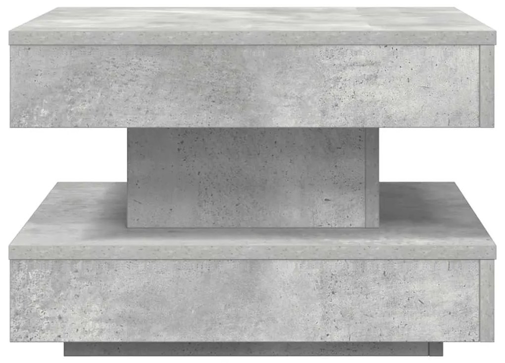 Mesa de centro rotativa a 360 graus 50x50x34,5 cm cinza cimento