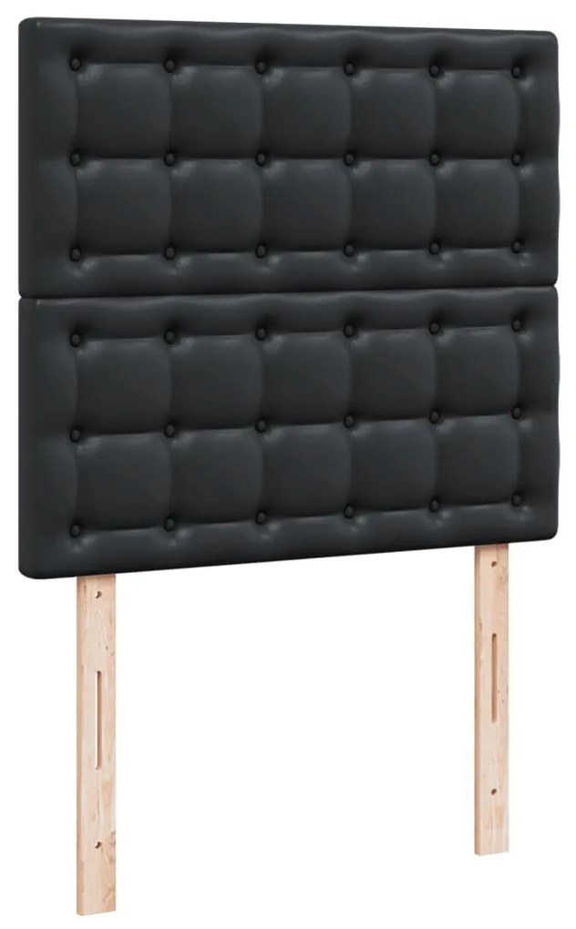 Cama com molas/colchão 90x190 cm couro artificial preto
