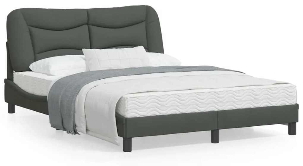 vidaXL Estrutura de cama com LED sem colchão 140x200 cm tecido