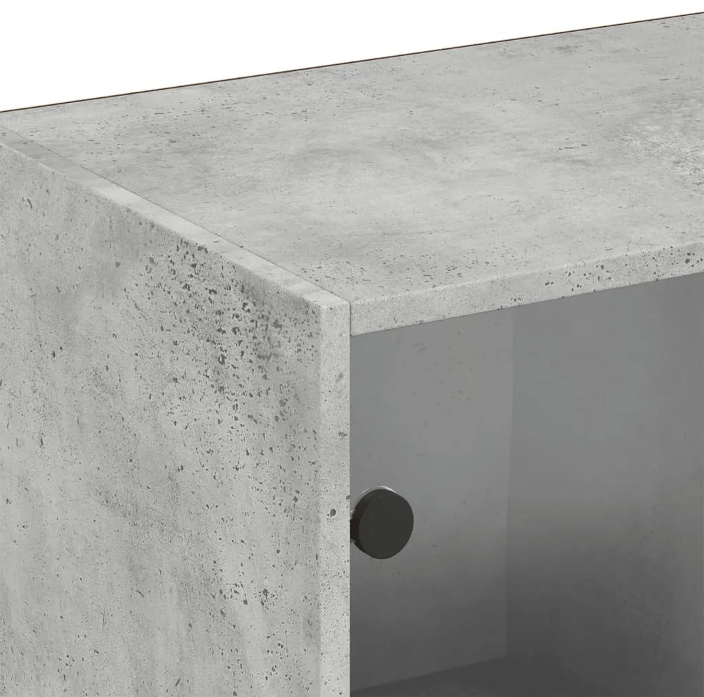 Estante c/ portas 204x37x75 cm derivados madeira cinza cimento