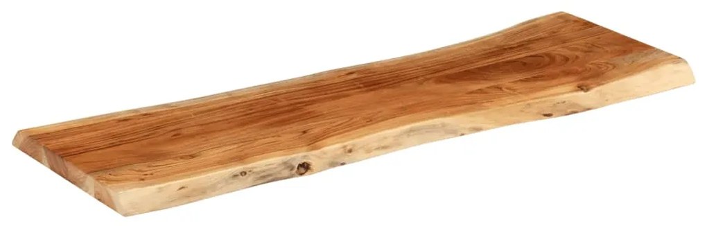Tampo de mesa retangular borda viva 120x40x3,8 cm acácia maciça