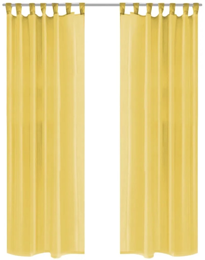 vidaXL Cortinas em voile 2 pcs 140x175 cm amarelo