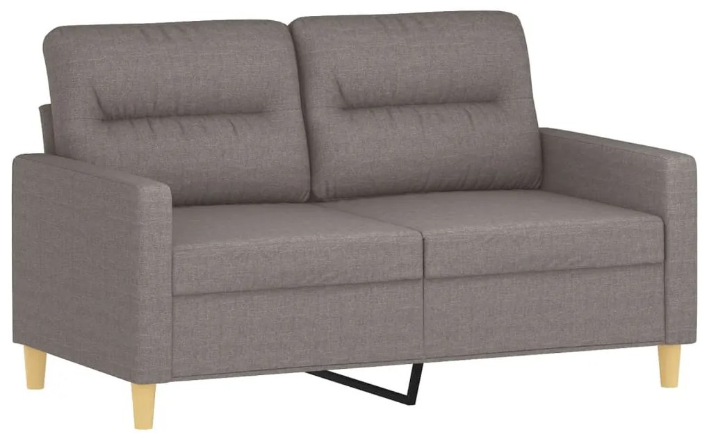 4 pcs conjunto de sofás com almofadões tecido cinza-acastanhado