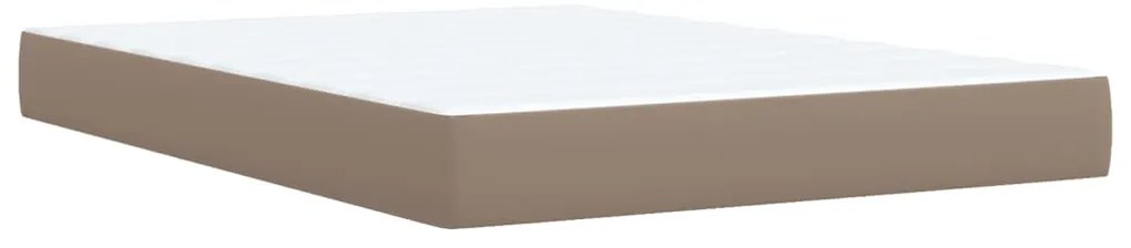 Cama com molas/colchão 140x200 cm couro artificial cappuccino