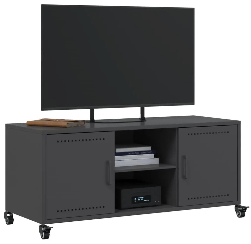 Móvel de TV 100,5x39x43,5 cm aço preto