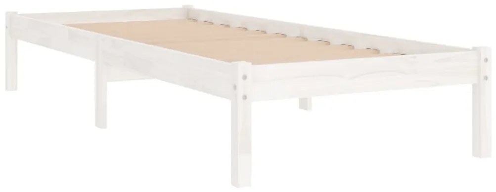 Estrutura cama pequena solteiro 75x190 cm madeira maciça branco