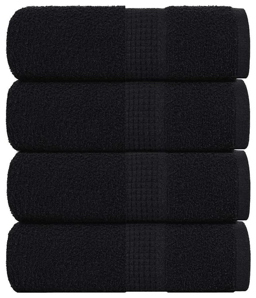 Toalhas de mãos 4 pcs 30x30 cm 360 g/m2 100% algodão preto