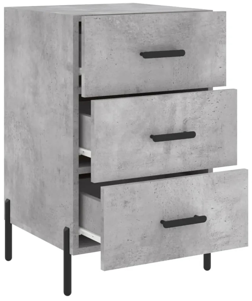 Mesa de cabeceira 40x40x66 cm derivados madeira cinza cimento