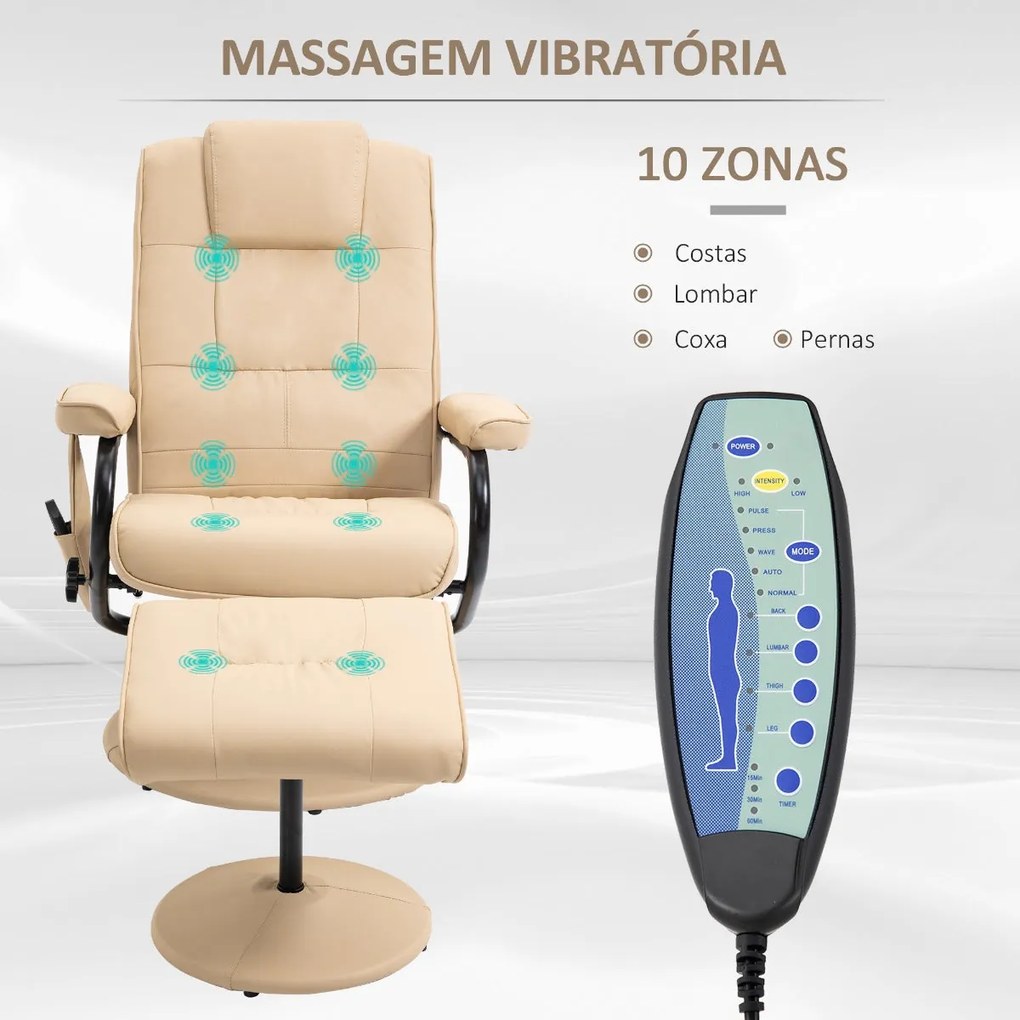 Poltrona Hion com 10 Pontos de Massagens Reclinável - Design Nórdico