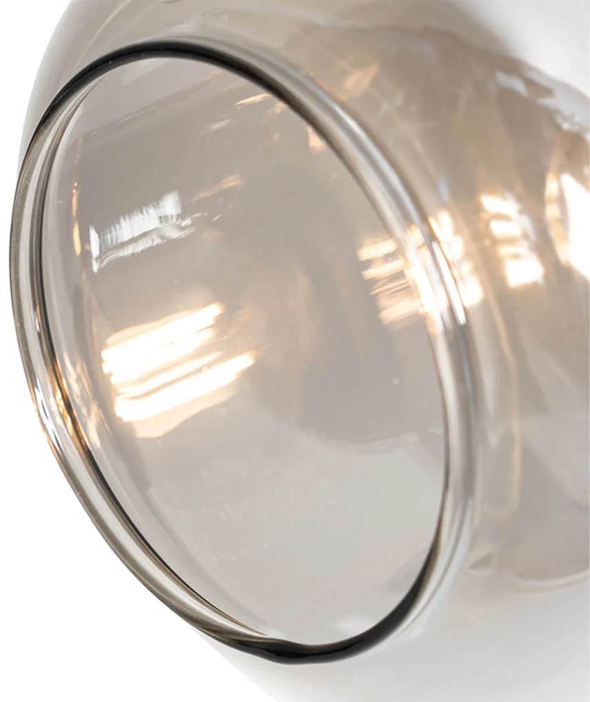 LED Candeeiro de teto inteligente preto com vidro fumê oblongo incl. 3 Wifi P45 - Zuzanna Moderno