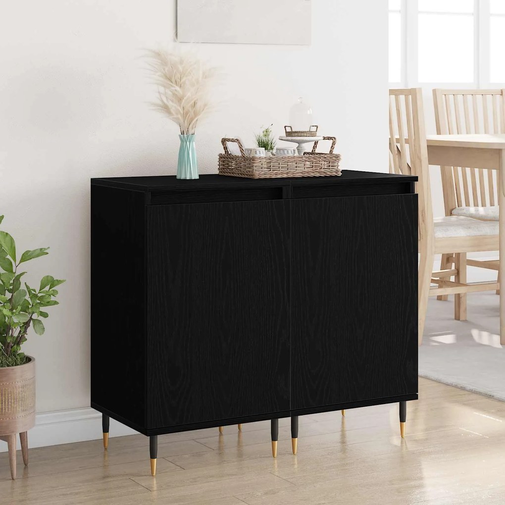 vidaXL Buffet 2 pcs Carvalho Preto 40 x 35 x 70 cm