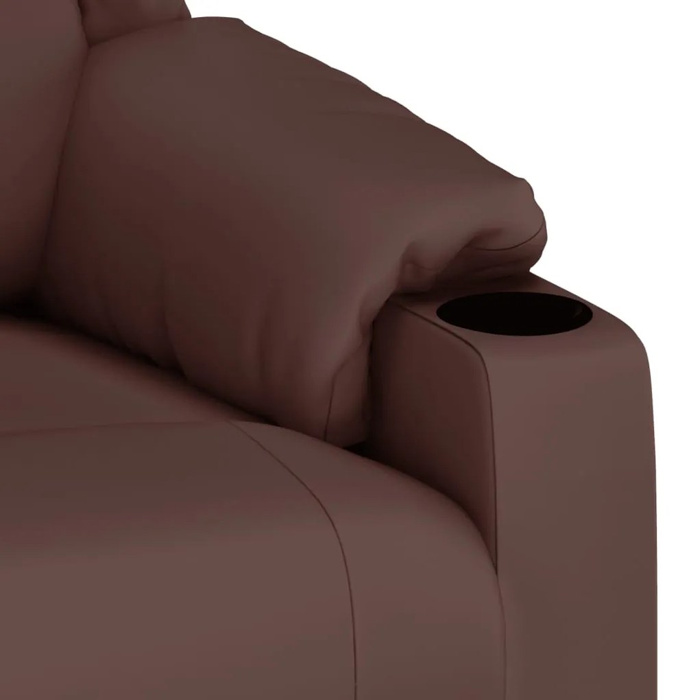 Cadeira de massagens couro artificial castanho