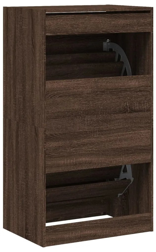 Sapateira 2 gavetas articuladas 60x42x108cm carvalho castanho