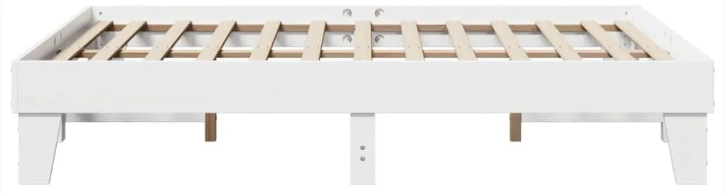Cama sem colchão 160x200 cm madeira de pinho maciça branco