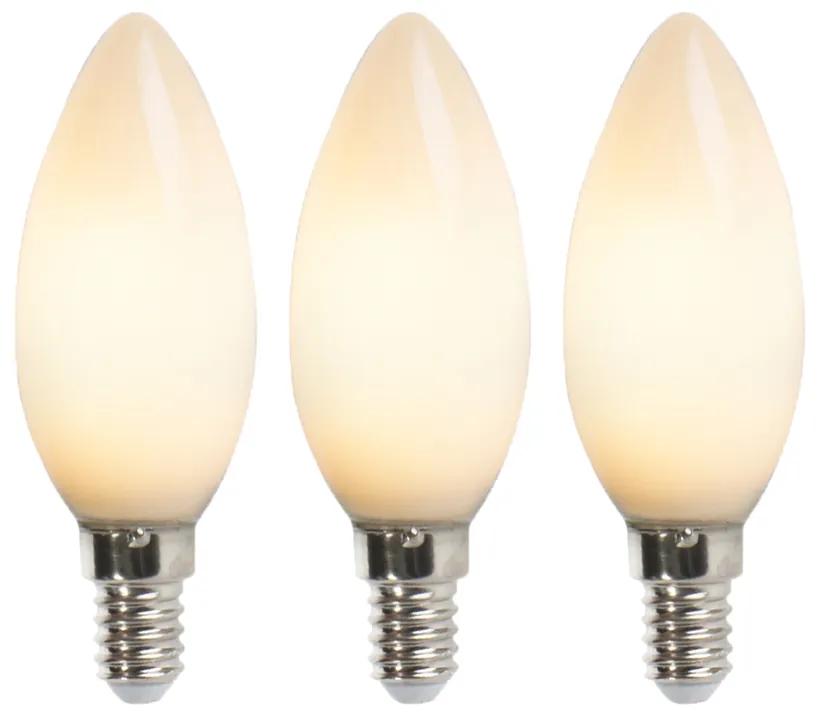 Conjunto de 3 lâmpadas de vela de filamento LED E14 2W 180 lumen 2350K