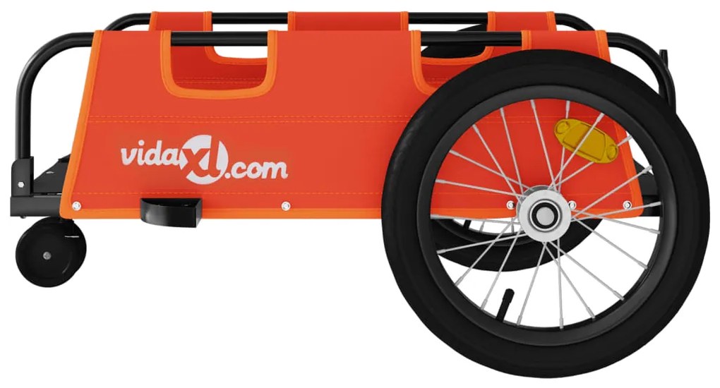 Reboque de bicicleta tecido oxford/ferro laranja