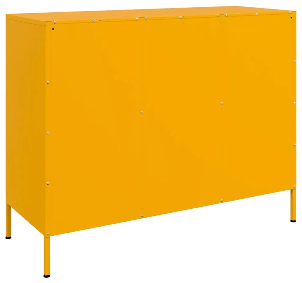 Aparador 100,5x39x79 cm aço amarelo mostarda