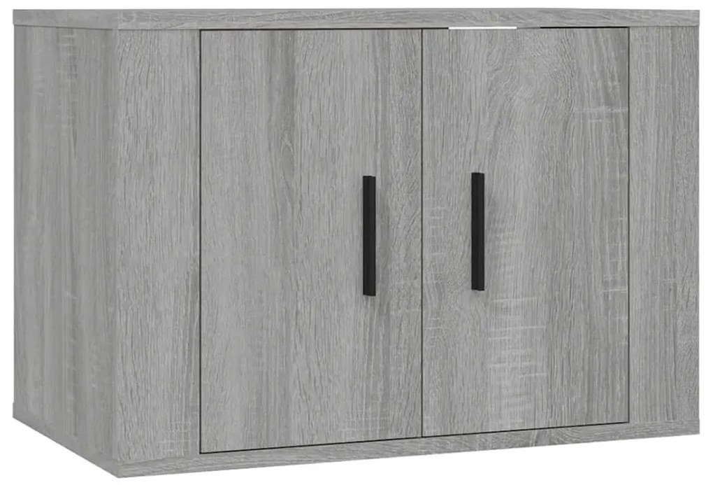 Conjunto móveis de TV 3 pcs madeira processada sonoma cinza