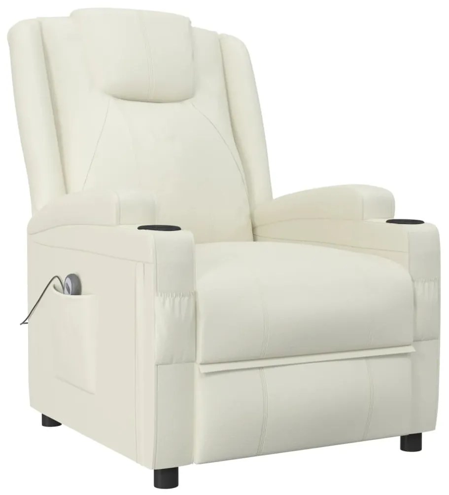 Poltrona elevatória couro artificial branco nata