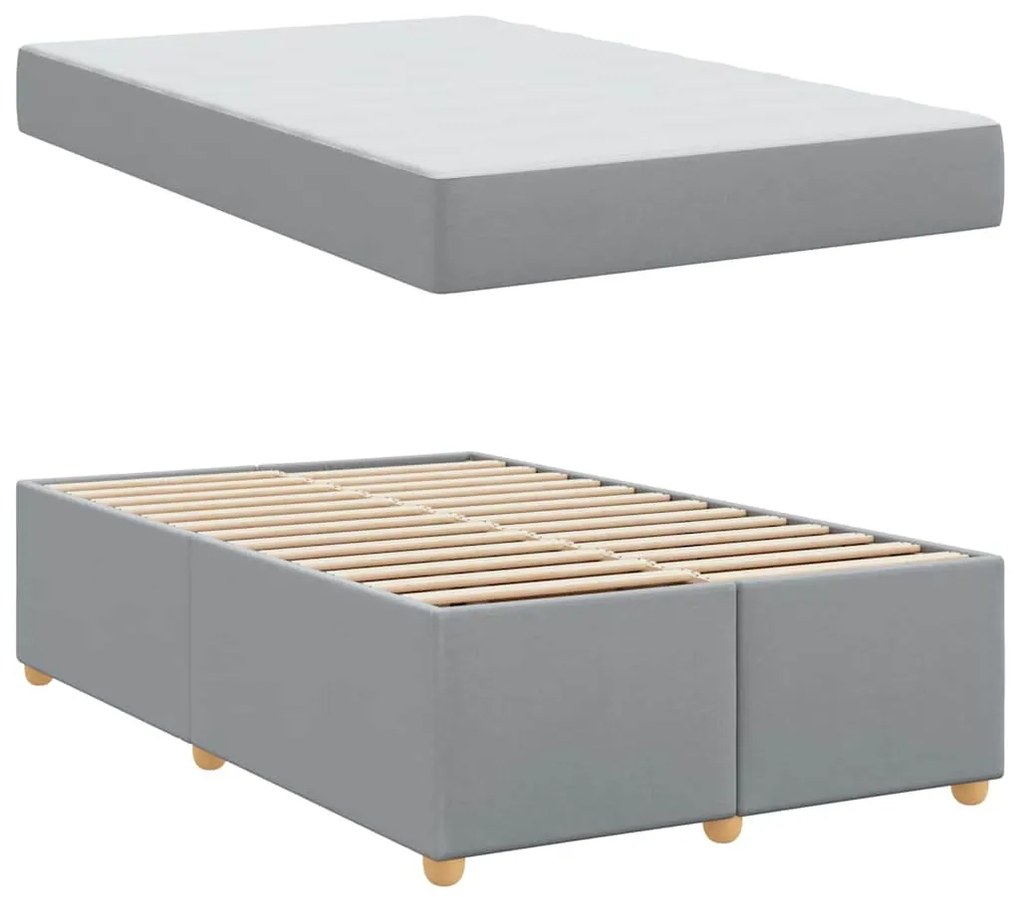 Estrutura de cama com colchão Cinzento-claro 120 x 200 cm