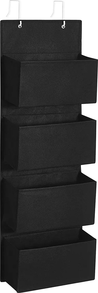 Armazenamento para guarda roupa suspenso que poupa espaço 33,5 x 12 x 100 cm, preto