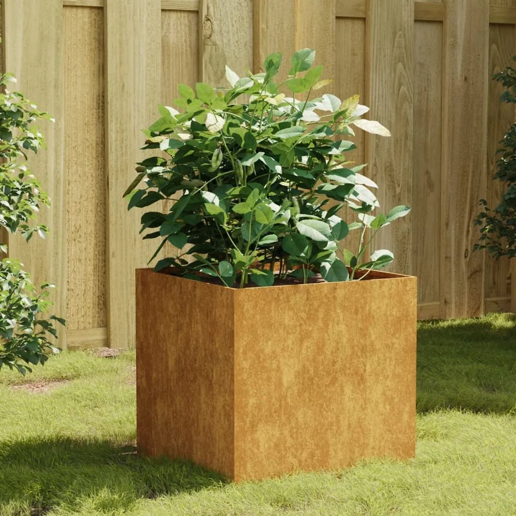 Vaso/floreira 40x41x40 cm aço corten
