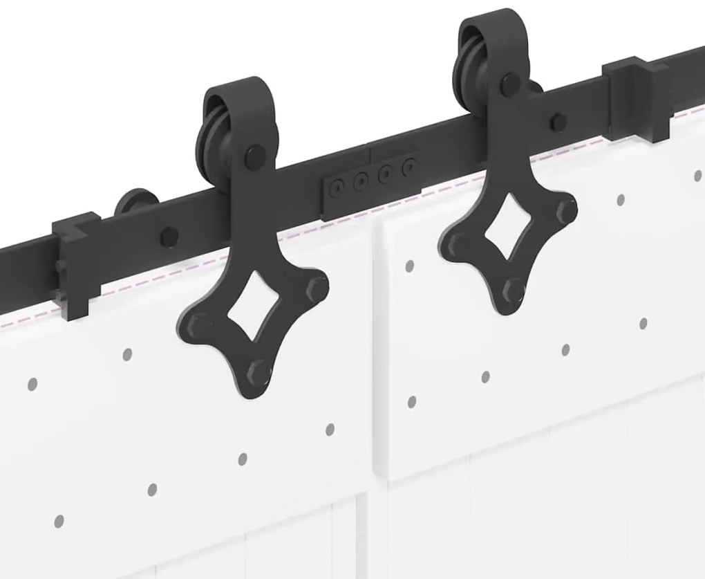 Kit de ferragens para porta deslizante 427 cm aço preto