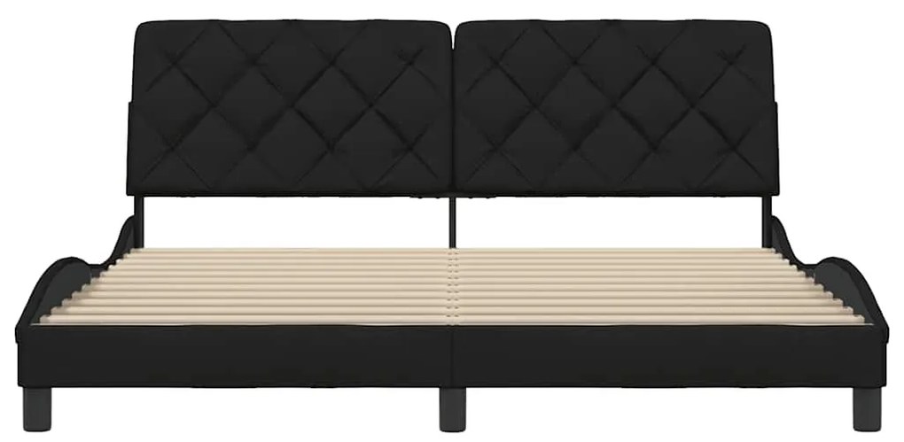 Estrutura de cama sem colchão 180x200 cm tecido preto