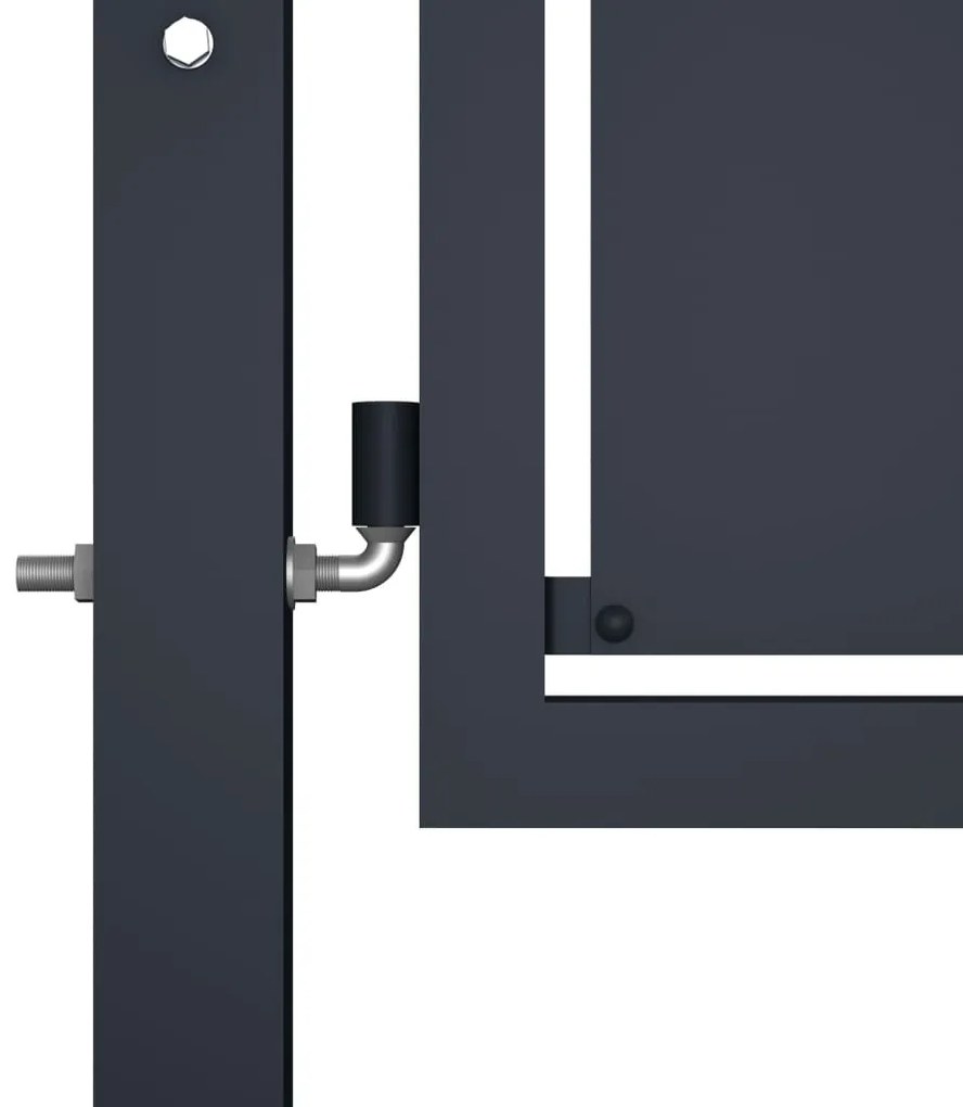 Portão de jardim 350x125 cm aço antracite
