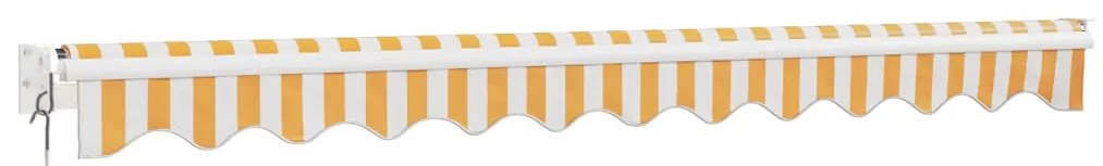 Toldo retrátil 3,5x2,5 m tecido e alumínio amarelo e branco