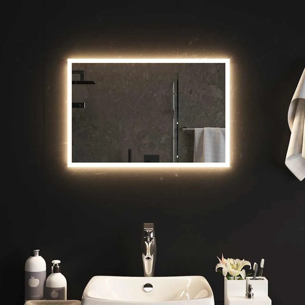 vidaXL Espelho de casa de banho com luzes LED 60x40 cm