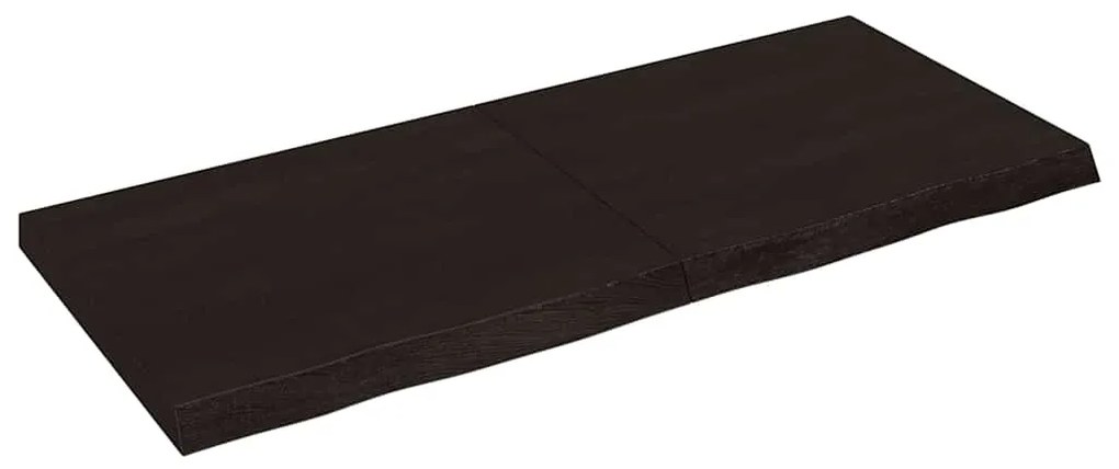 vidaXL Tampo de mesa 140x60x(2-6) cm carvalho tratado castanho-escuro