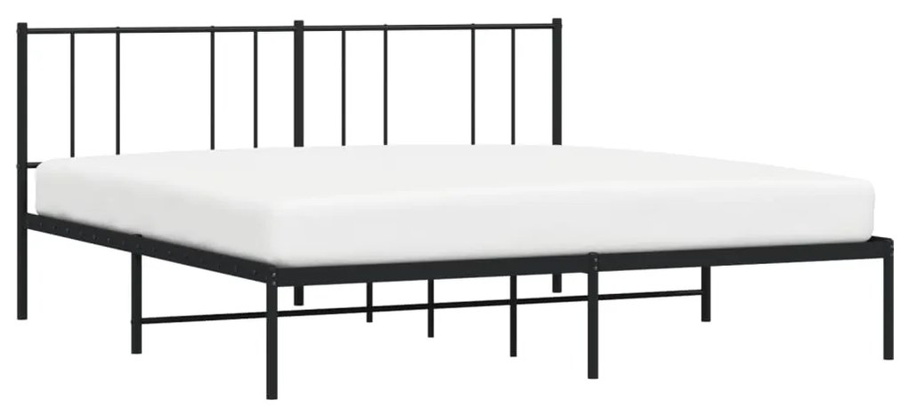 Estrutura de cama com cabeceira 200x200 cm metal preto