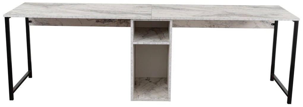 Secretária de Estudo Twin Study Desk - Freesia, Marble, Black - 240x74