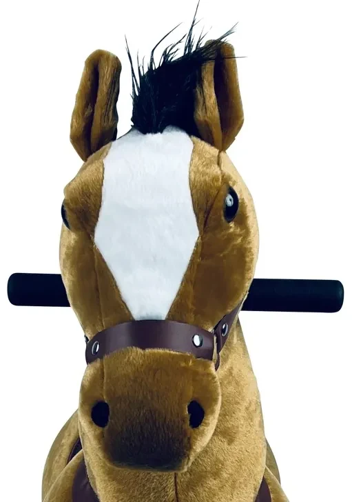 vidaXL Cavalo de montar em peluche castanho escuro XXL