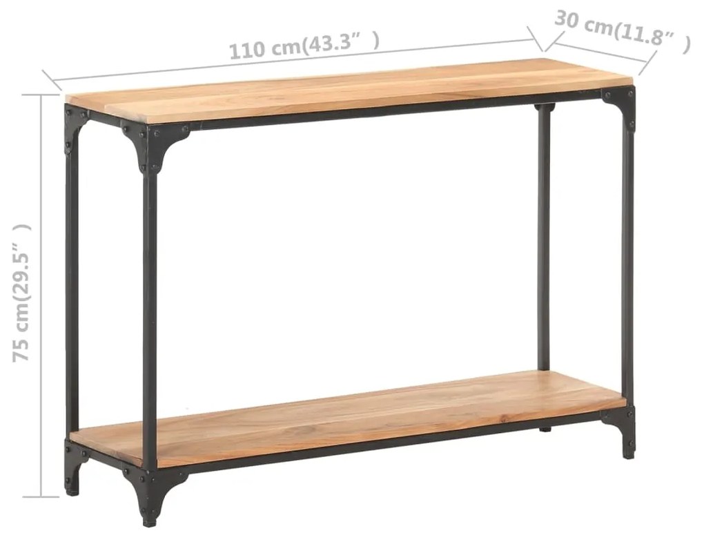 Consola de Entrada Matteass - 110x30x75 cm -  Madeira de Acácia Maciça