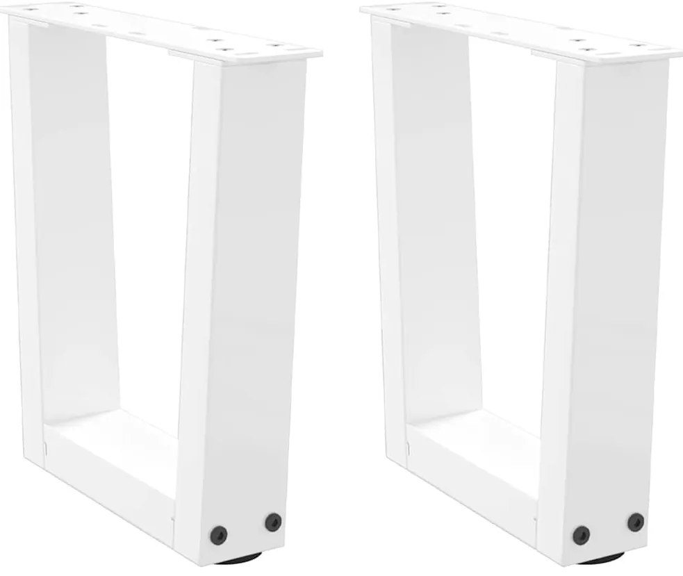 Pés para mesa de centro em V 2 peças Branco 30x(30-31,3) cm Aço