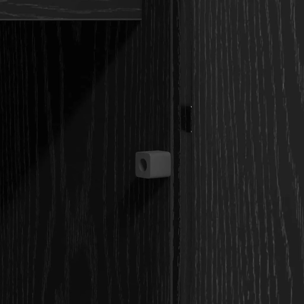 Estante de TV vidaXL com LED Carvalho Preto 180x38x49 cm Madeira Engen