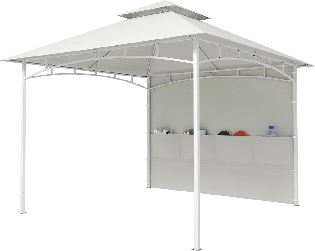 Tenda de jardim3 x 3 m com teto duplo, cortinas e bolsos de arrumação, gancho de teto, creme