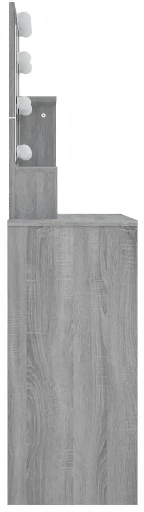 Toucador com LEDs 86,5x35x136 cm sonoma cinza