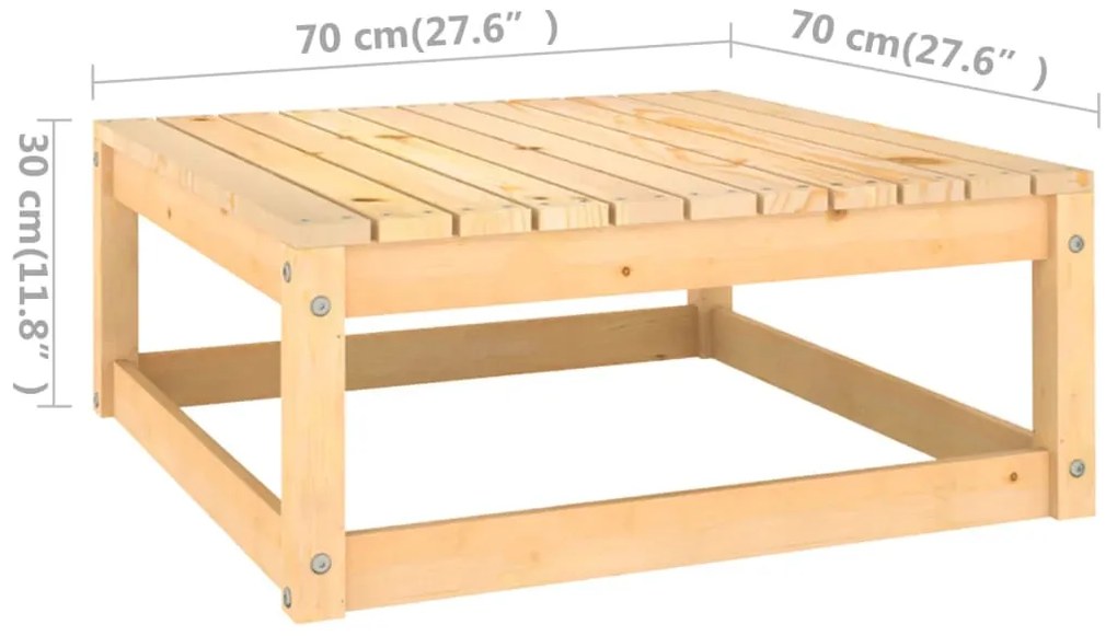 7 pcs conjunto lounge de jardim c/ almofadões pinho maciço