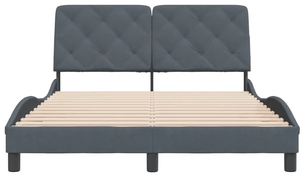 Estrutura de cama sem colchão 120x200 cm veludo cinzento-escuro