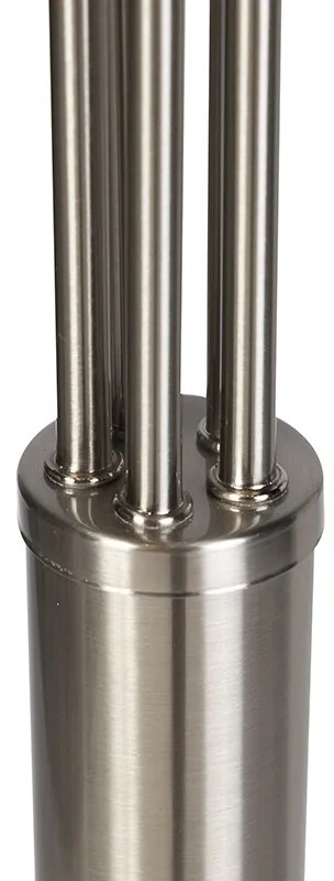 Candeeiro de pé design em aço 5 luzes - Sixties Marmo