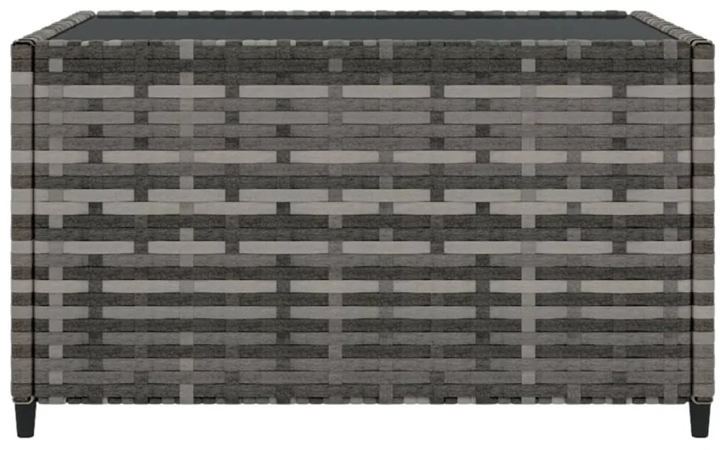 Mesa de centro para jardim quadrada 50x50x30cm vime PE cinzento