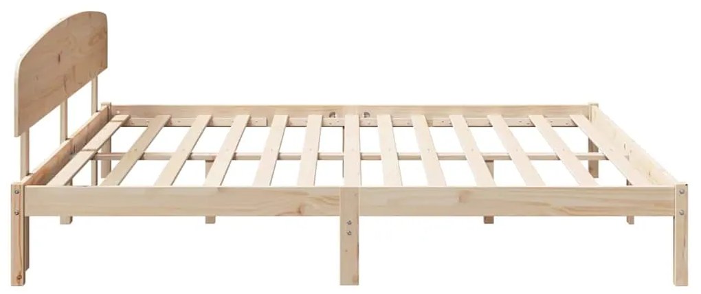 Estrado de Cama com Cabeceira 180x200 cm Madeira Maciça de Pinho