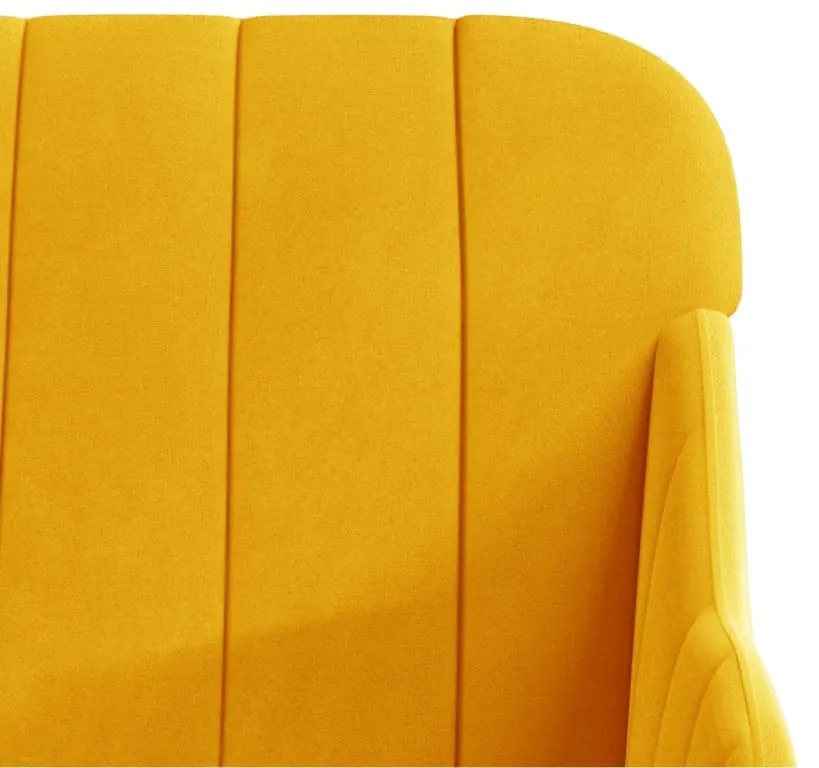 Cadeira c/ apoio de braços 63x76x80 cm veludo amarelo