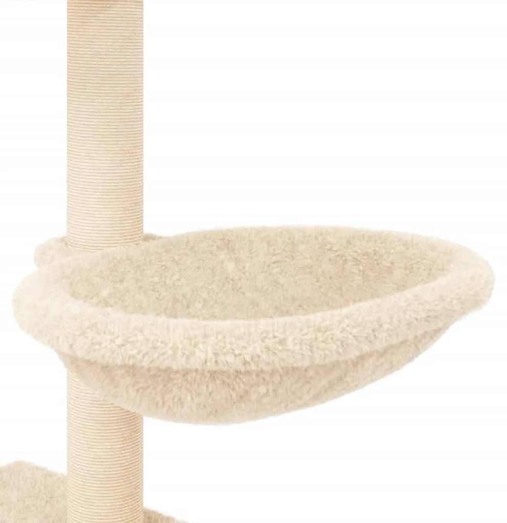 Árvore para gatos c/ postes arranhadores sisal 117 cm cor creme